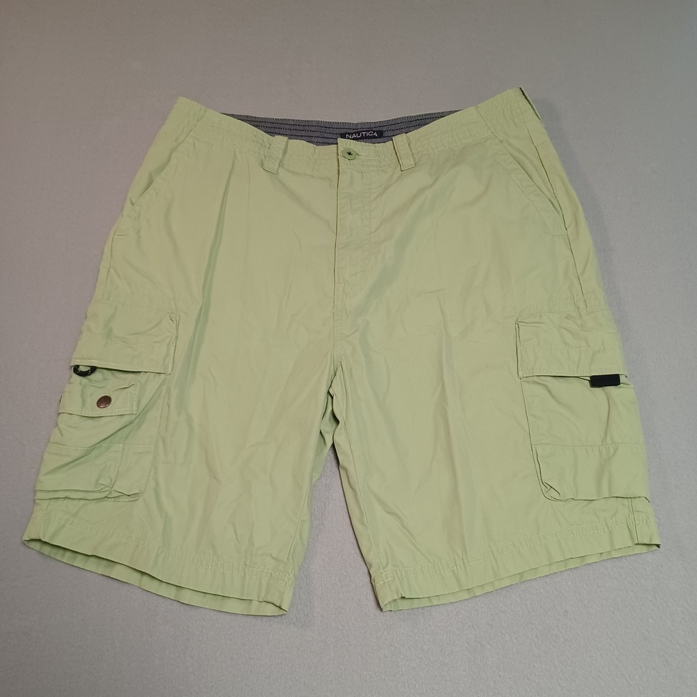 Nautica Mens Cargo Shorts Light Green‎ 100% Cotton Size 33W BR4100